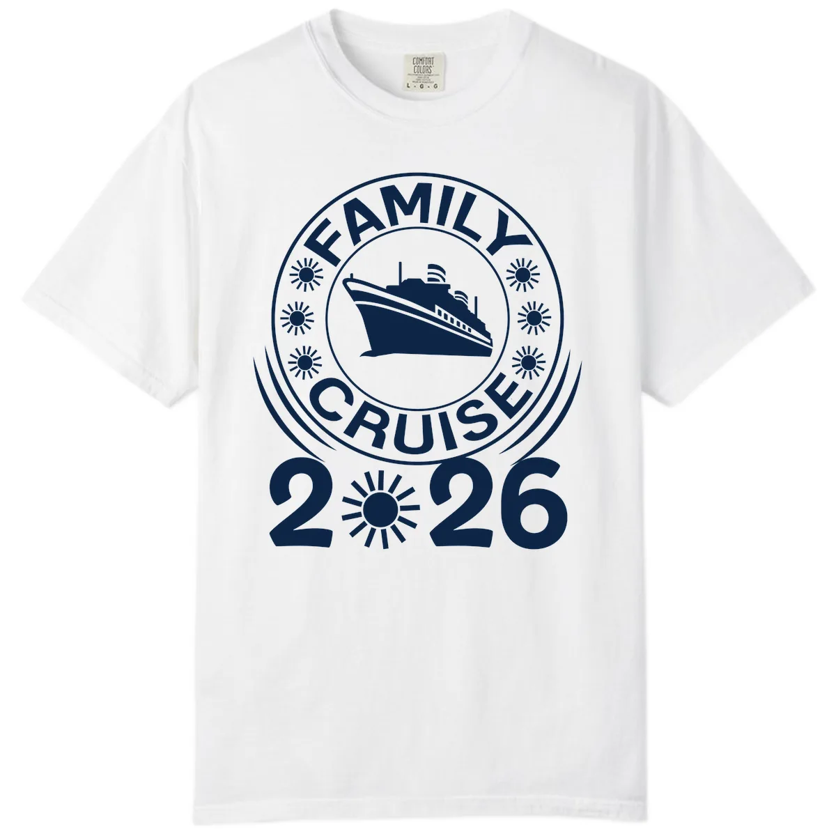 Family Cruise 2026 Badge Comfort Color in White