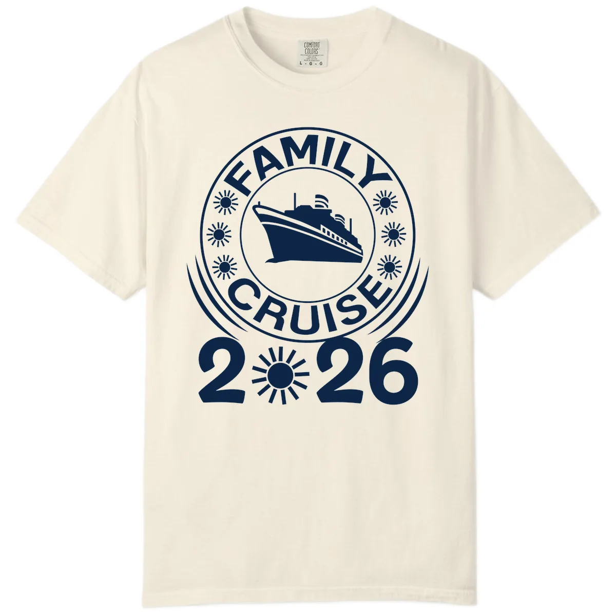 Family Cruise 2026 Badge Comfort Color in Ivory