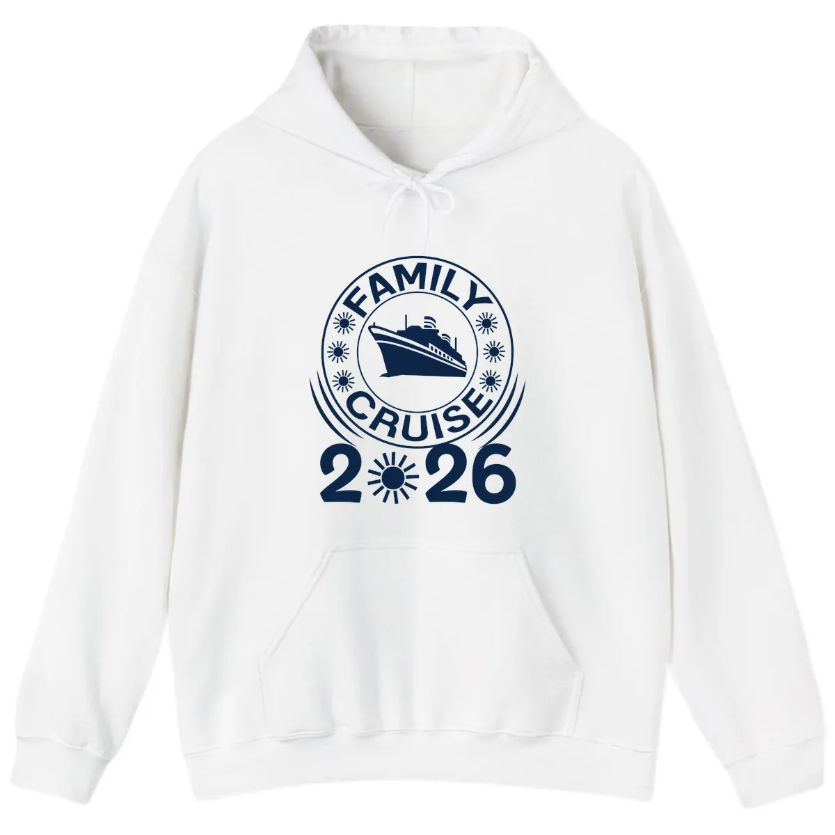 Family Cruise 2026 Badge Hoodie in White