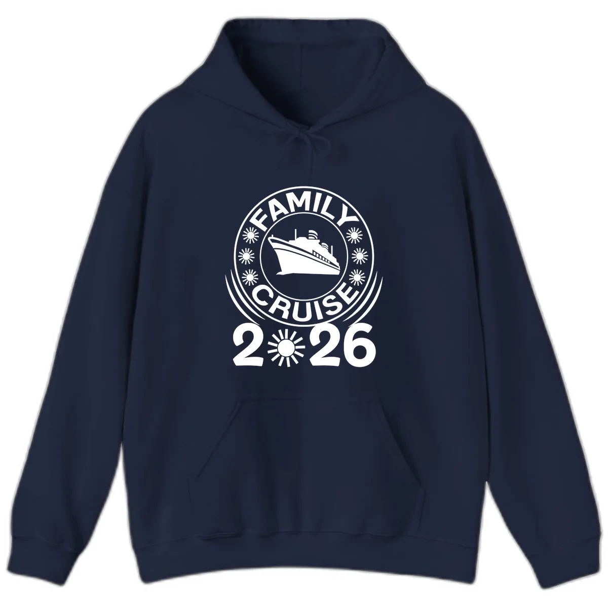 Family Cruise 2026 Badge Hoodie in Navy