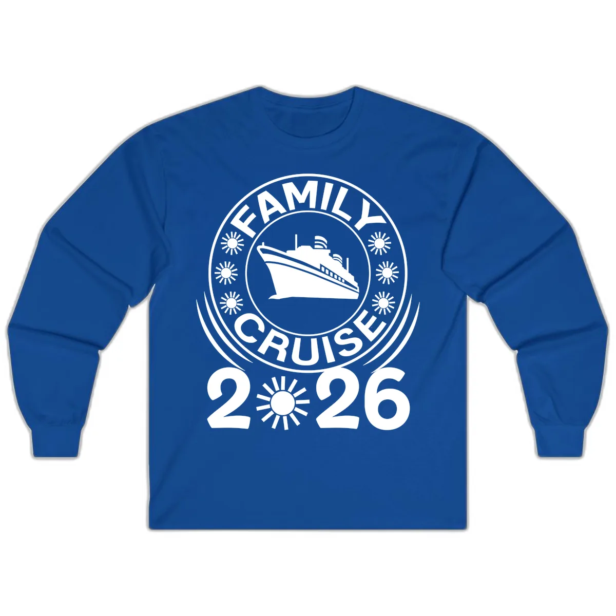 Family Cruise 2026 Badge Long Sleeve in Royal
