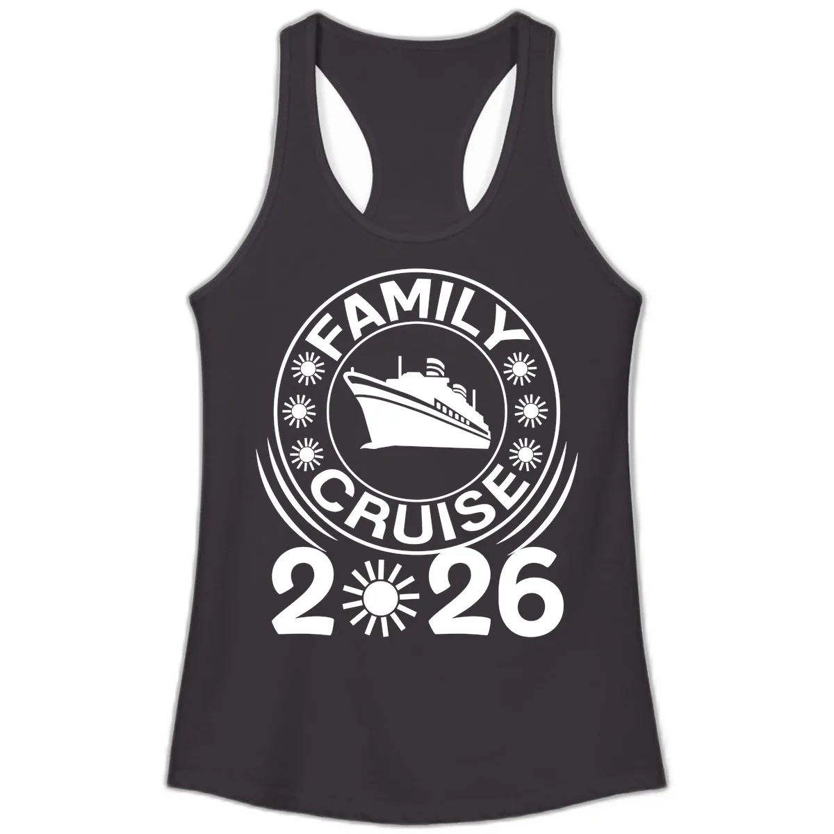 Family Cruise 2026 Badge Ladies Tank in Black