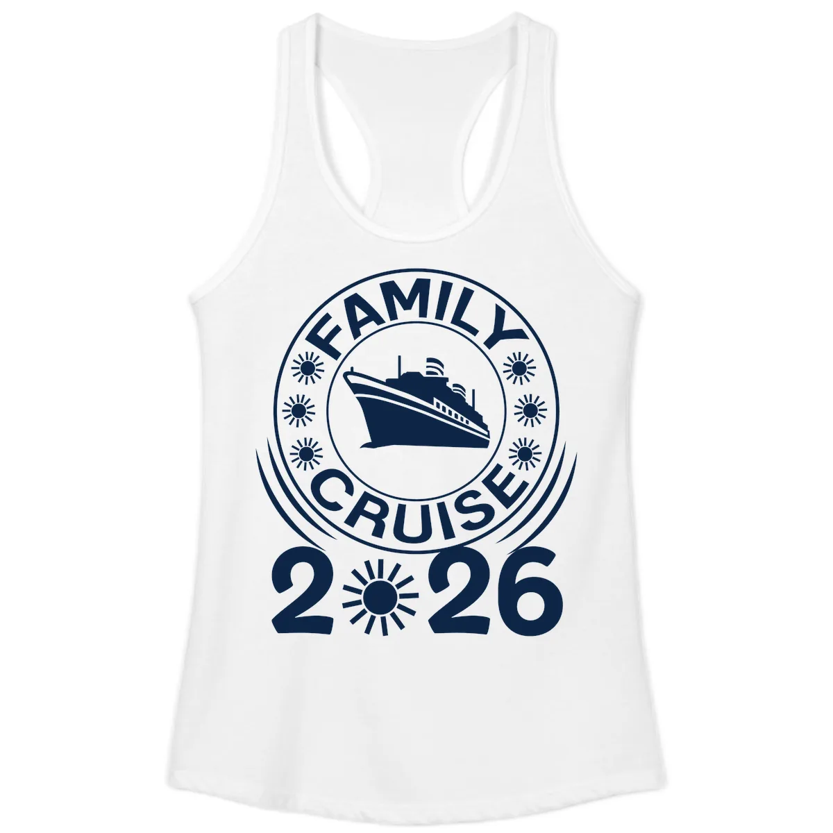 Family Cruise 2026 Badge Ladies Tank in White
