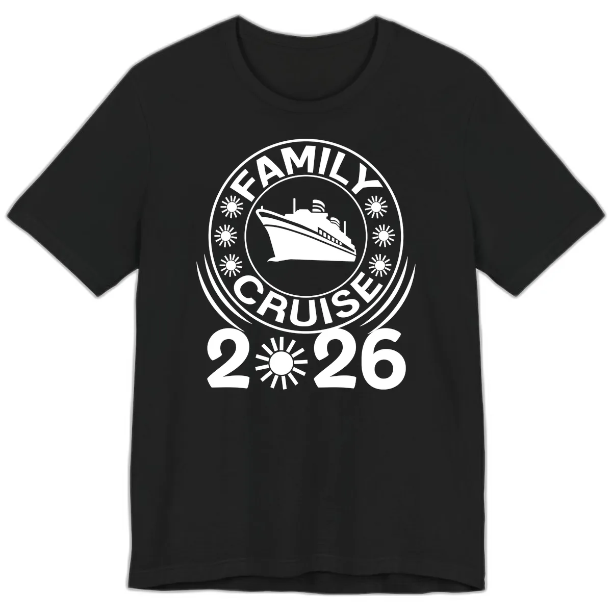 Family Cruise 2026 Badge Premium T-Shirt in Black