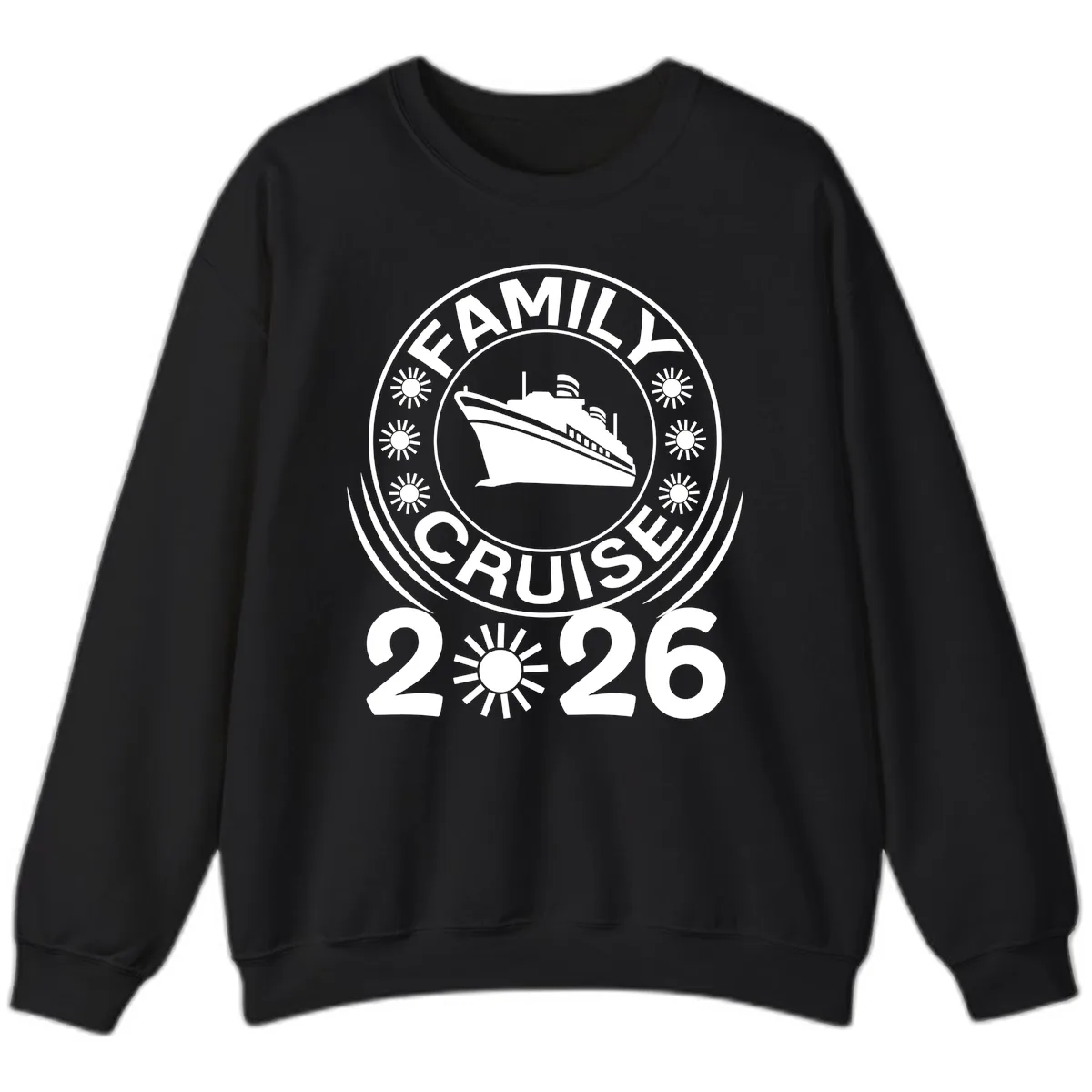 Family Cruise 2026 Badge Sweatshirt in Black