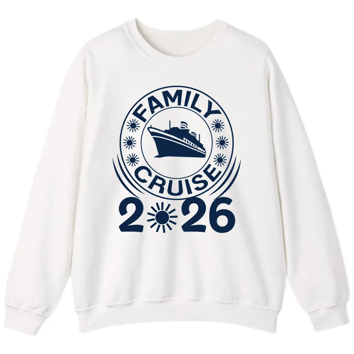 Family Cruise 2026 Badge Sweatshirt in White