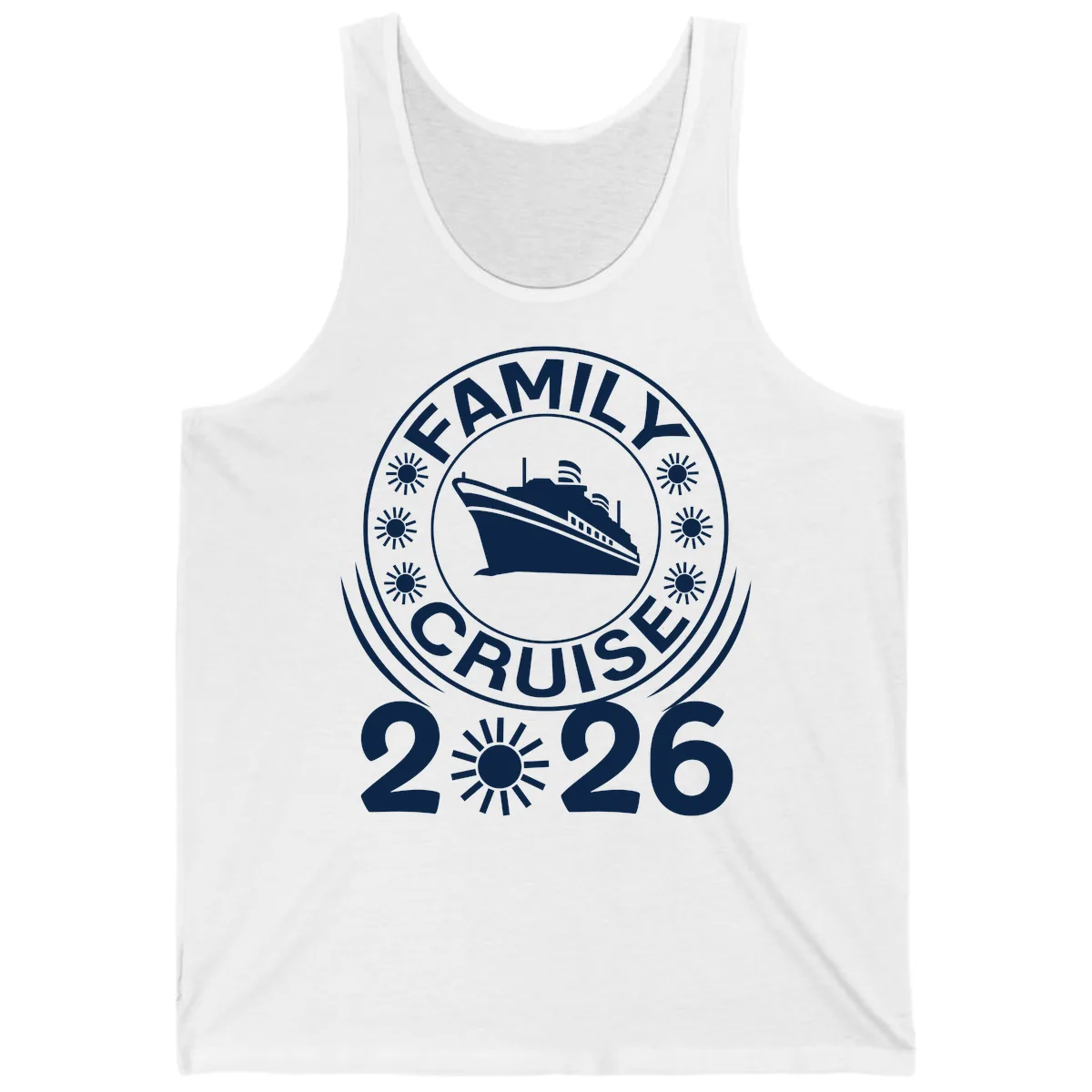 Family Cruise 2026 Badge Tank in White