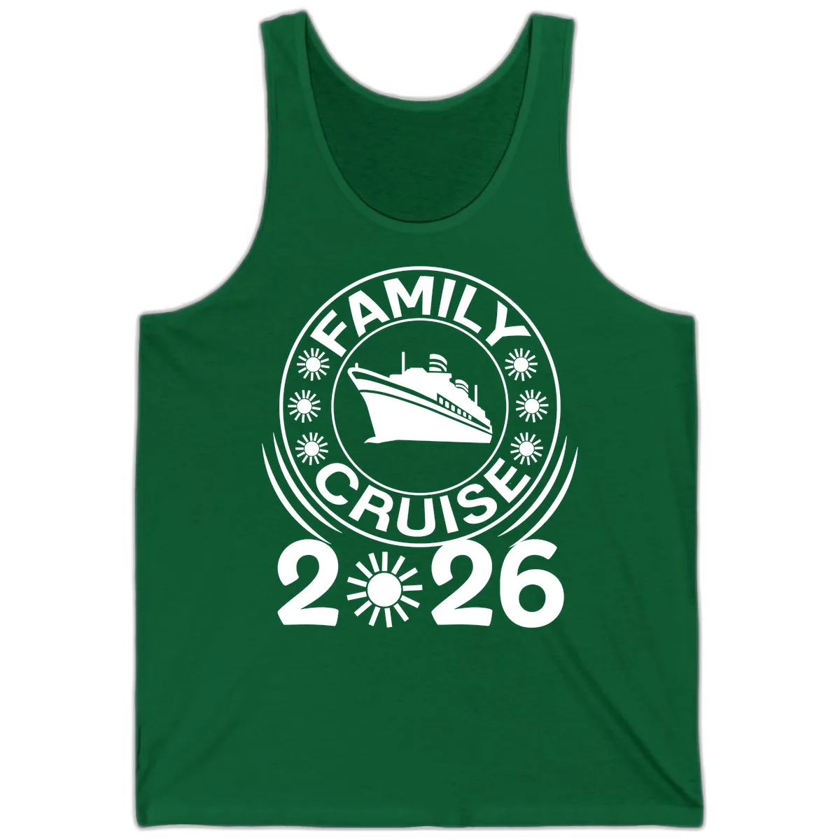Family Cruise 2026 Badge Tank in Kelly