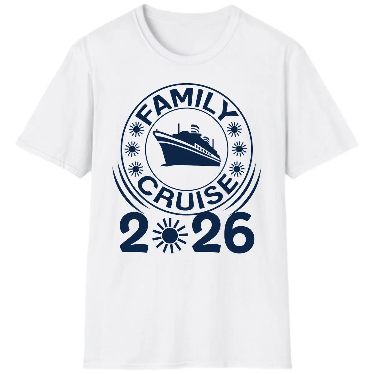 Family Cruise 2026 Badge T-Shirt in White