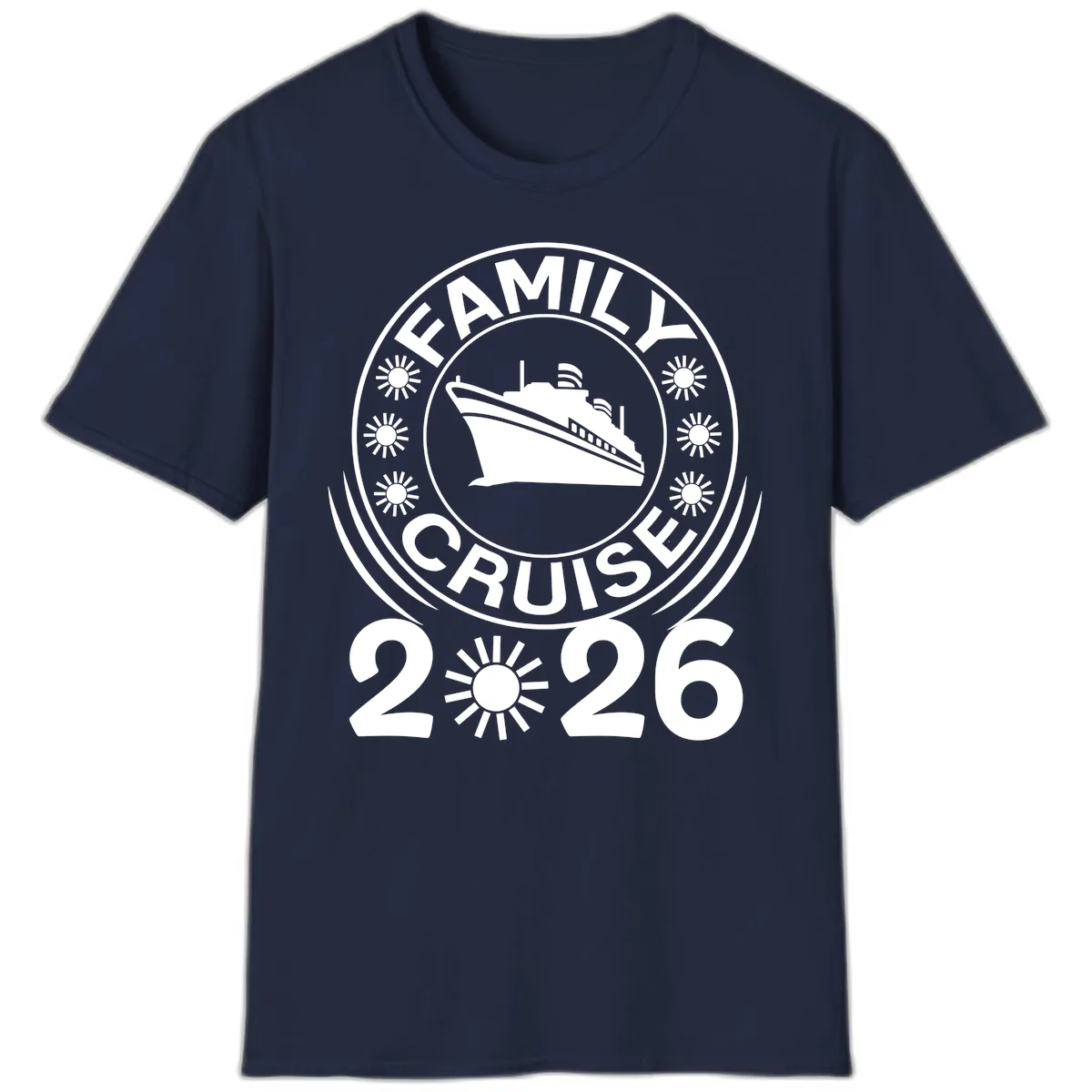 Family Cruise 2026 Badge T-Shirt in Navy