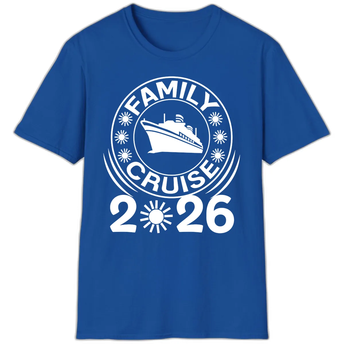Family Cruise 2026 Badge T-Shirt in Royal