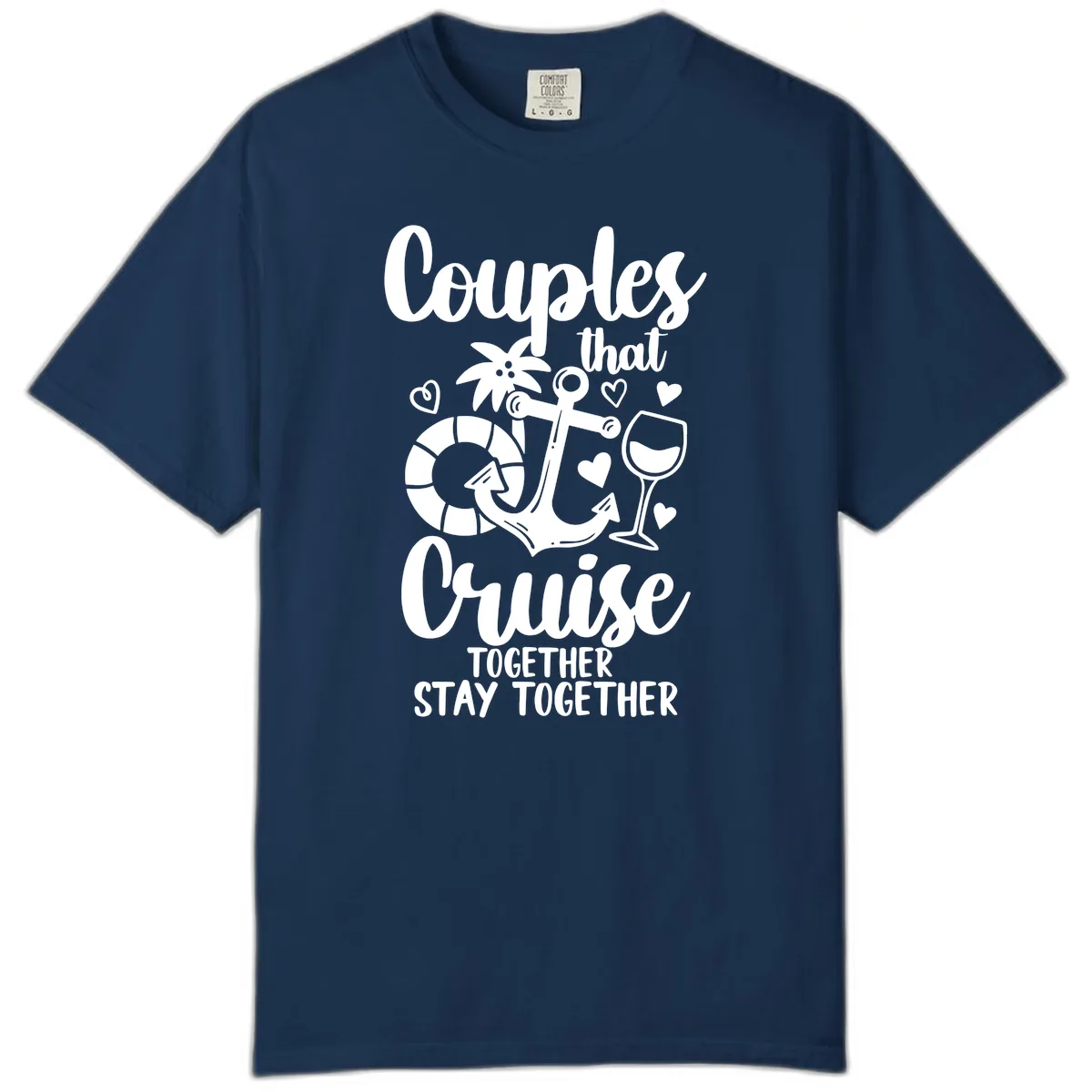 Couples That Cruise Together Comfort Color in Navy