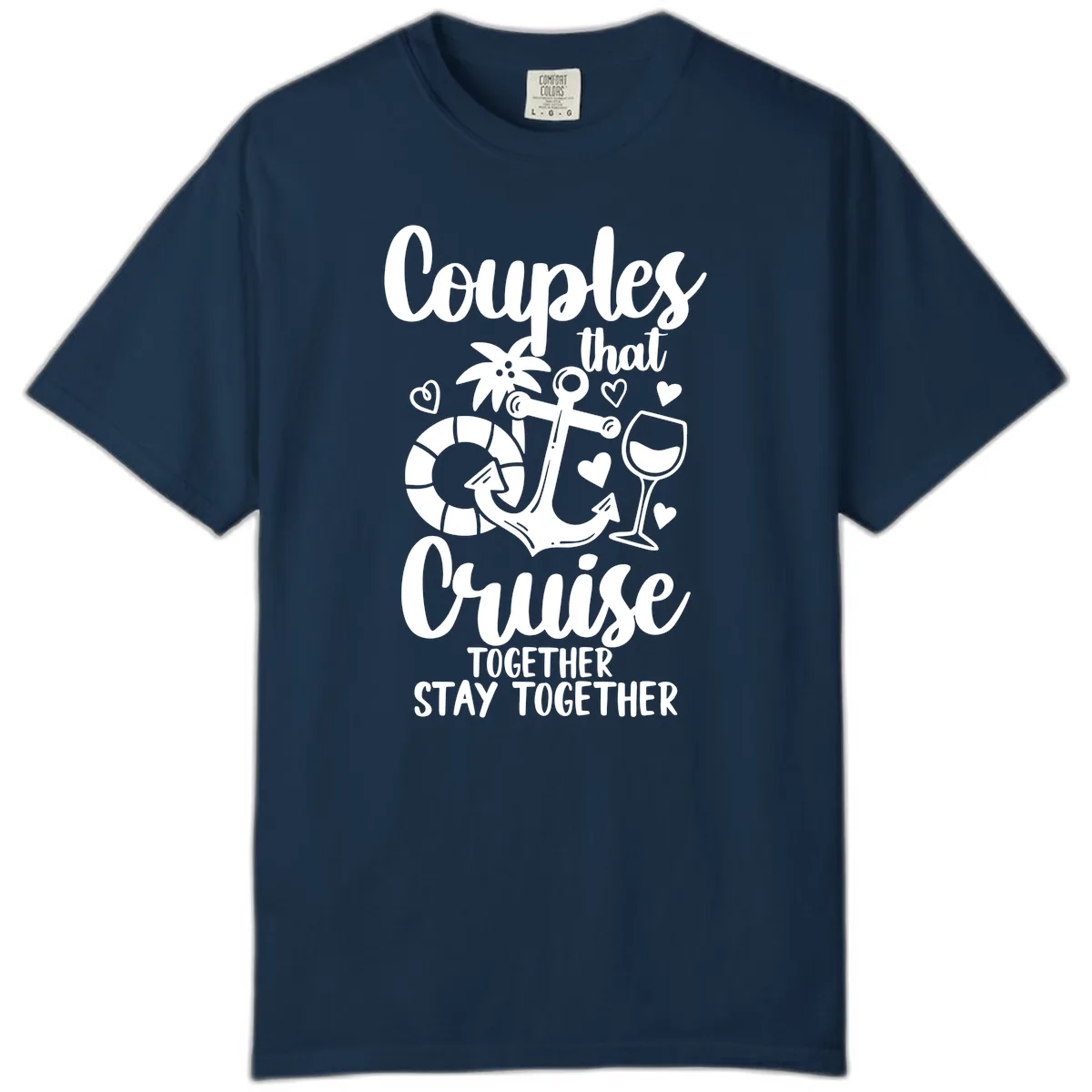 Couples That Cruise Together Comfort Color in True Navy