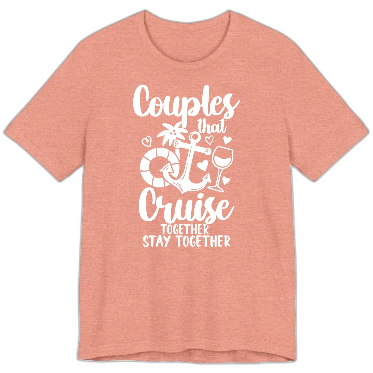 Couples That Cruise Together Premium T-Shirt in Heather Sunset