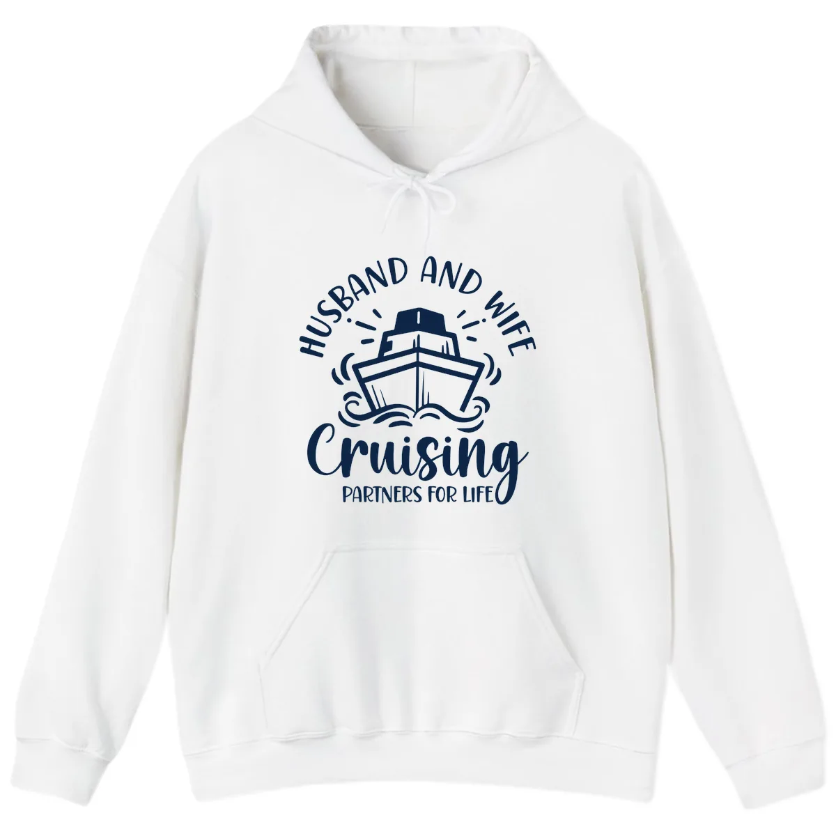 Husband And Wife Cruising Partners For Life Hoodie in White