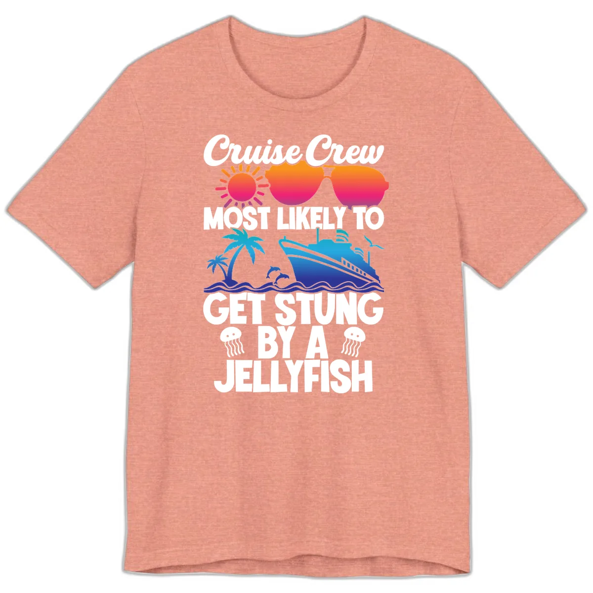 Most Likely To Get Stung By A Jellyfish Premium T-Shirt in Heather Sunset