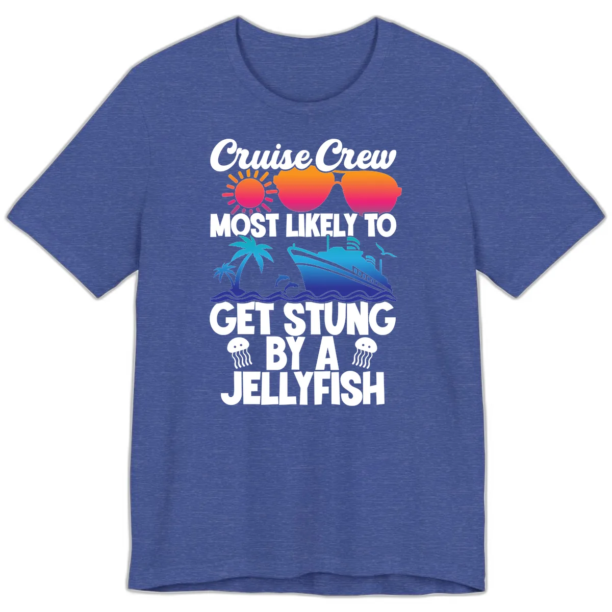 Most Likely To Get Stung By A Jellyfish Premium T-Shirt in Heather True Royal