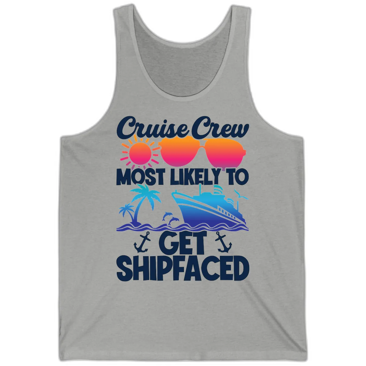 Cruise Crew Most Likely To Get Shipfaced Tank in Athletic Heather