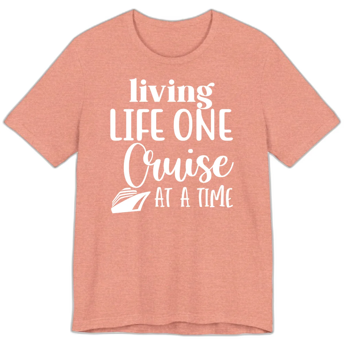Living Life One Cruise At A Time Premium T-Shirt in Heather Sunset