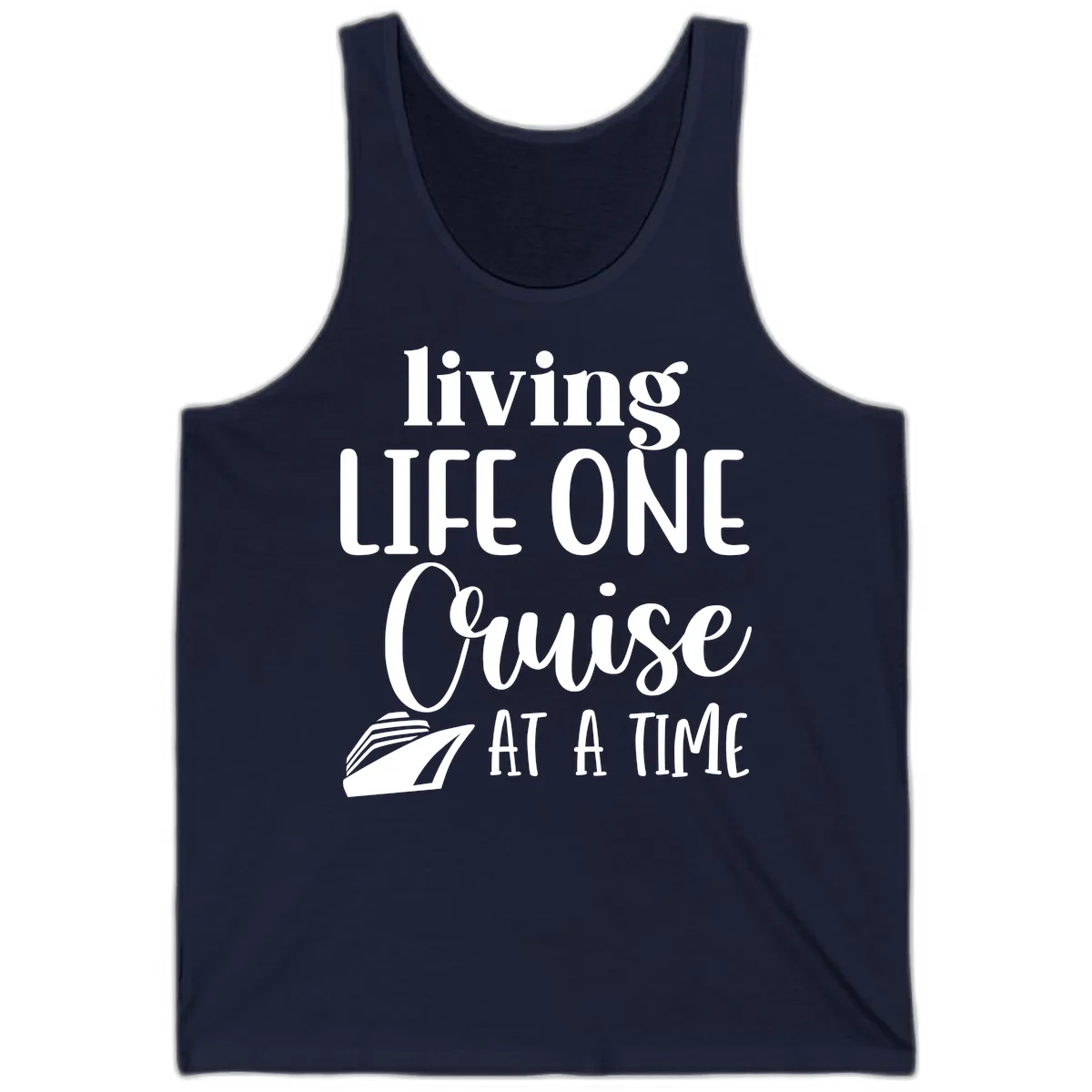 Living Life One Cruise At A Time Tank in Navy