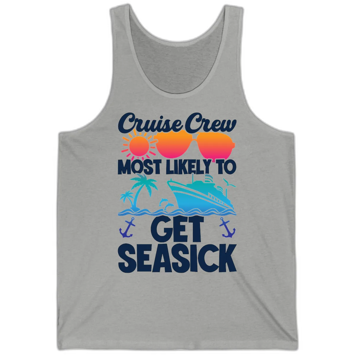 Cruise Crew Most Likely To Get Seasick Tank in Athletic Heather