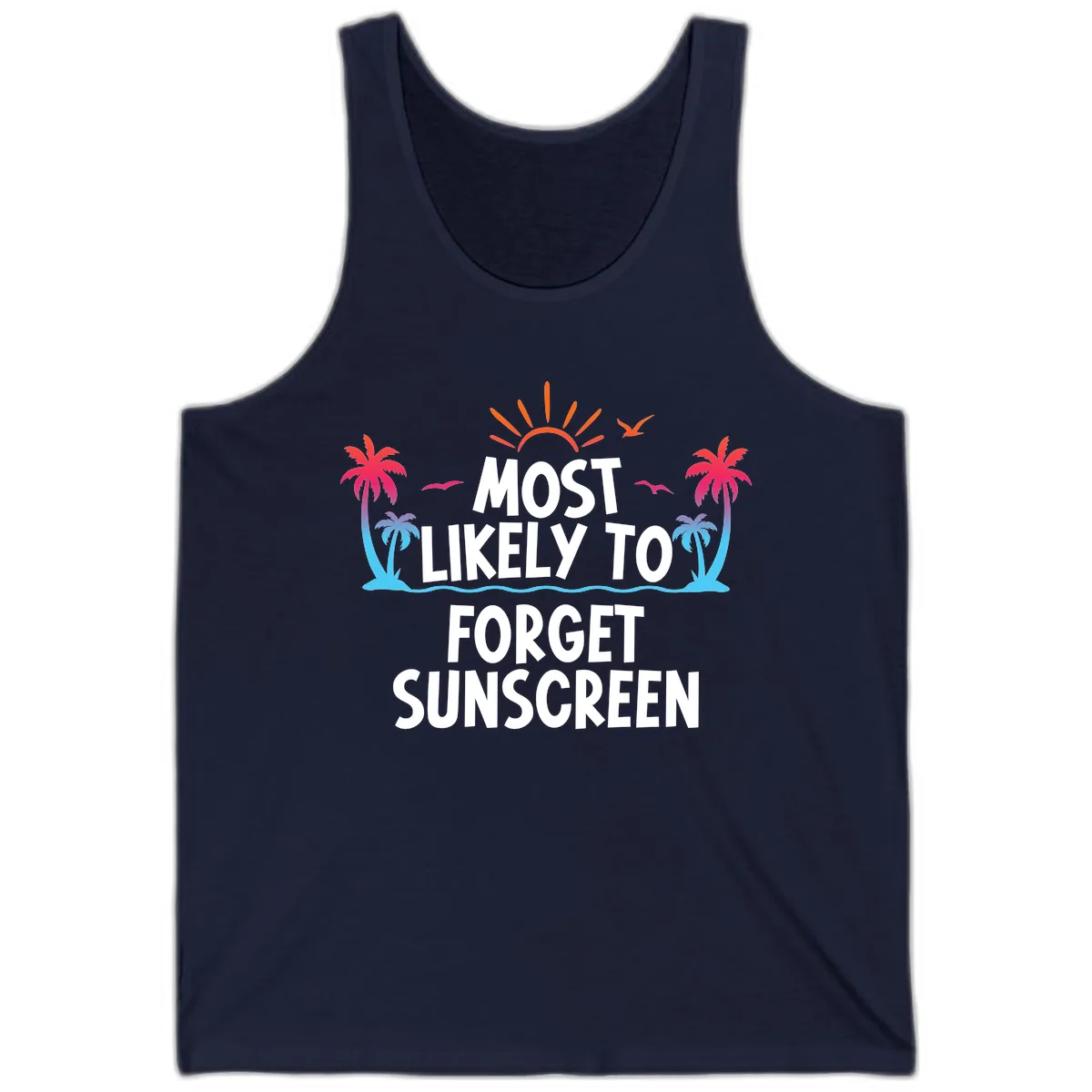 Most Likely To Forget Sunscreen Tank in Navy