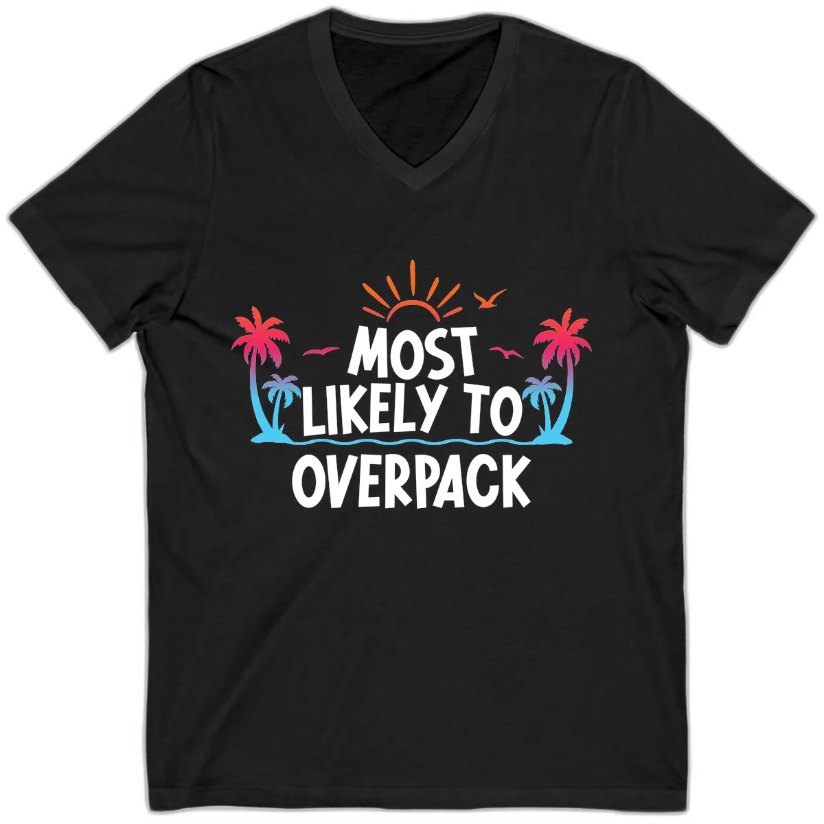 Most Likely To Overpack V-Neck in Black