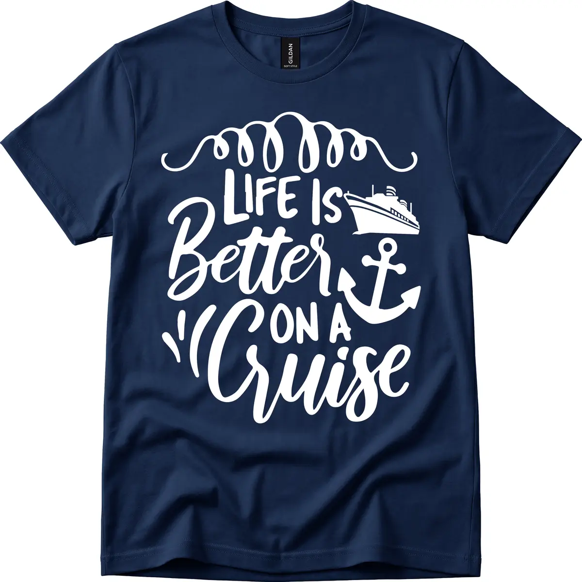 Life Is Better On A Cruise T-Shirt in Navy