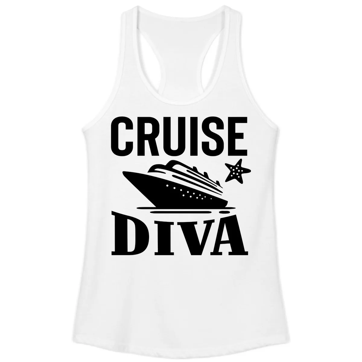 Cruise Diva Ladies Tank in White