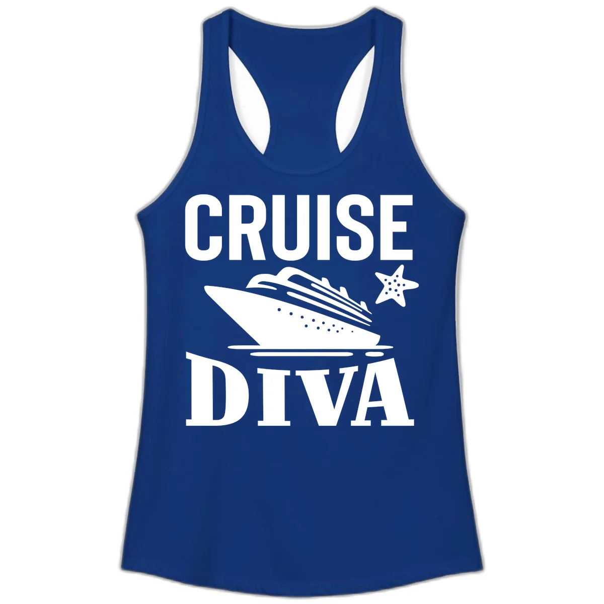Cruise Diva Ladies Tank in Solid Royal