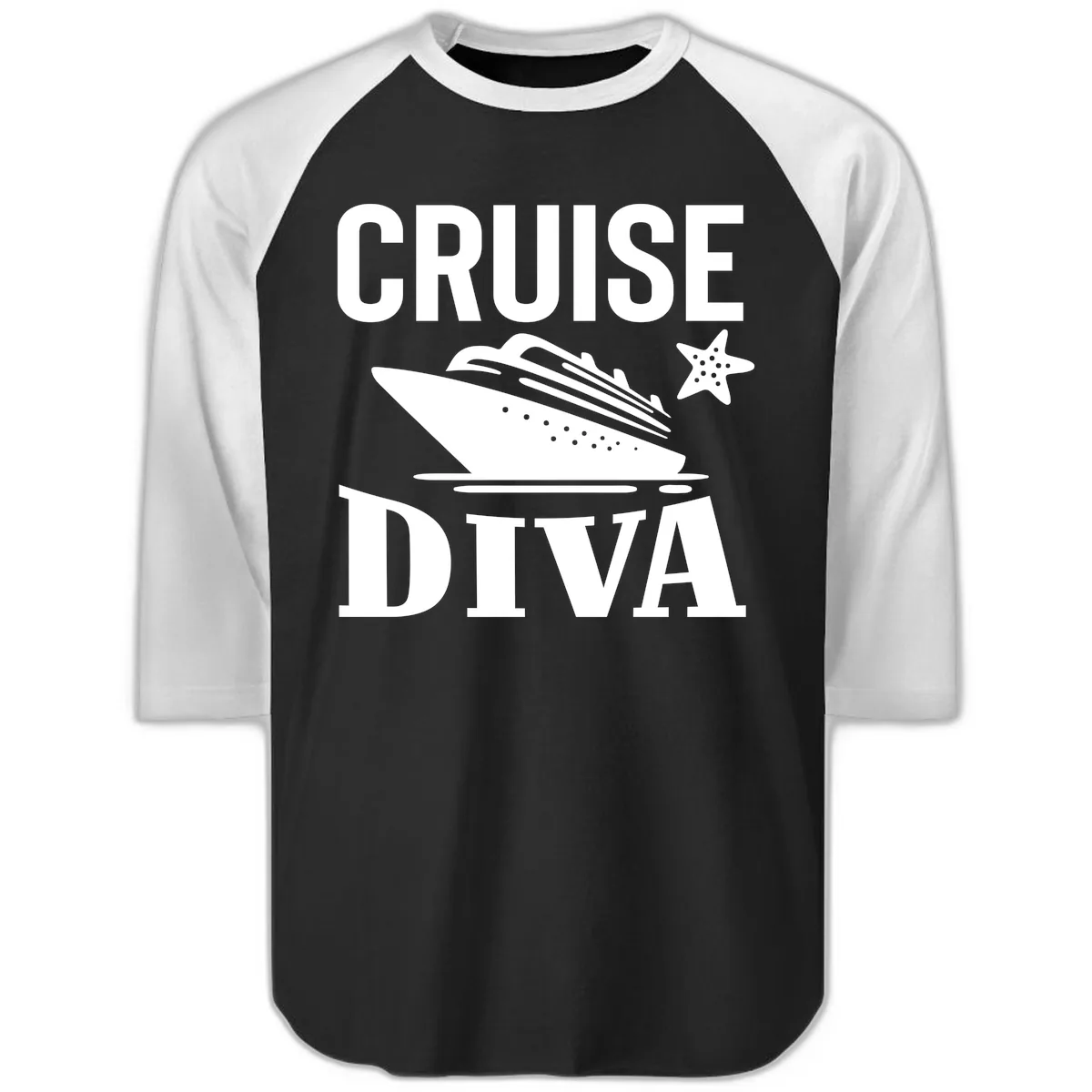 Cruise Diva Raglan 3/4 in Black White