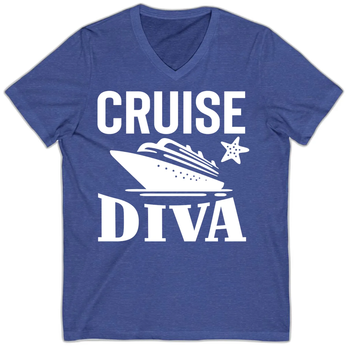 Cruise Diva V-Neck in Heather True Royal