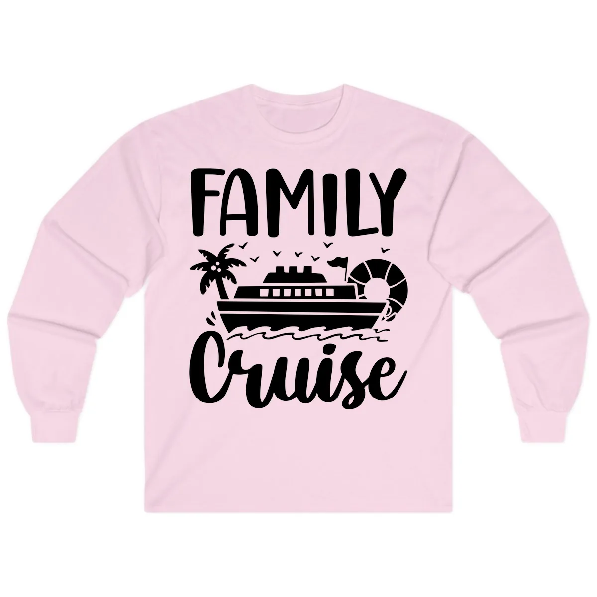 Family Cruise Vacation Long Sleeve in Light Pink