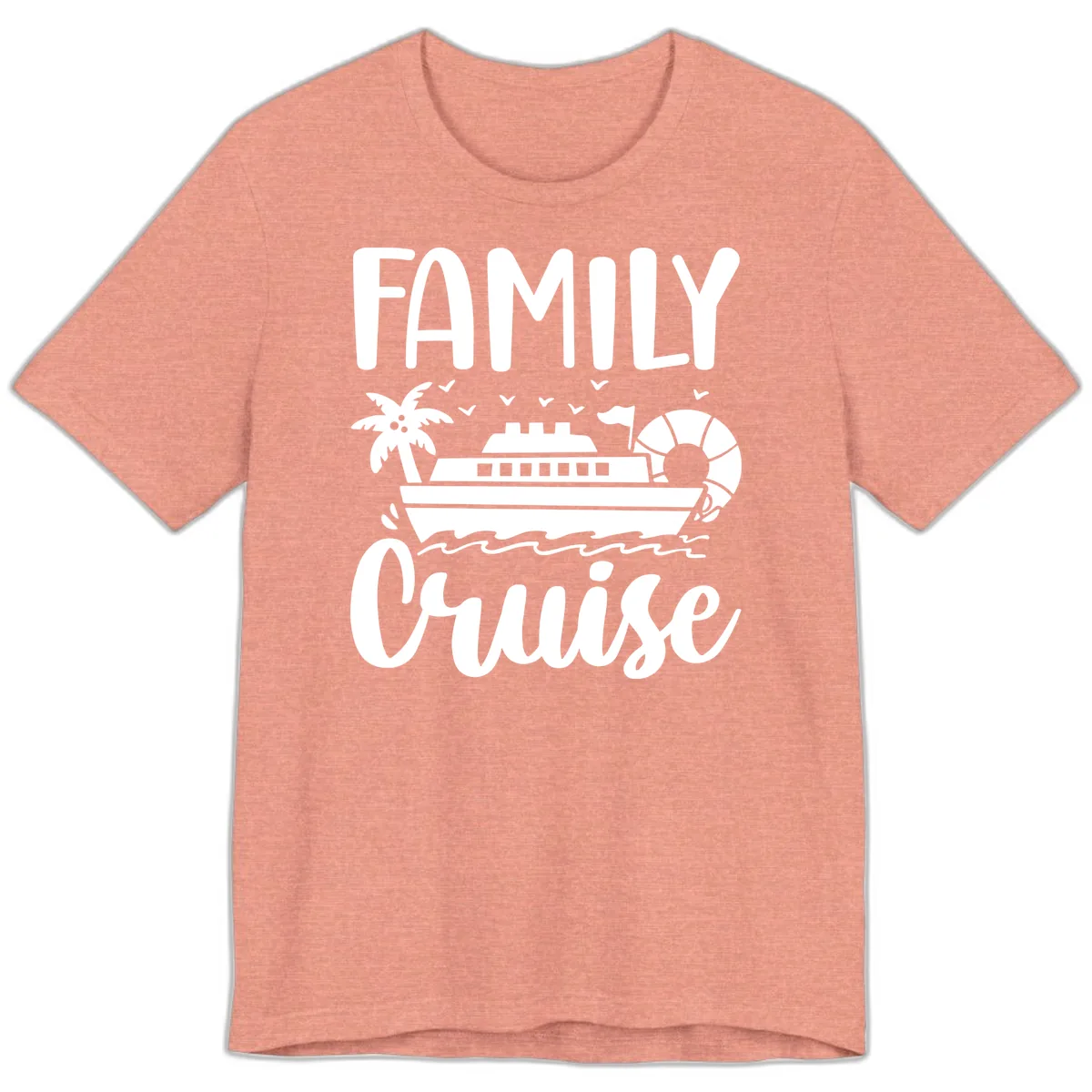 Family Cruise Vacation Premium T-Shirt in Heather Sunset