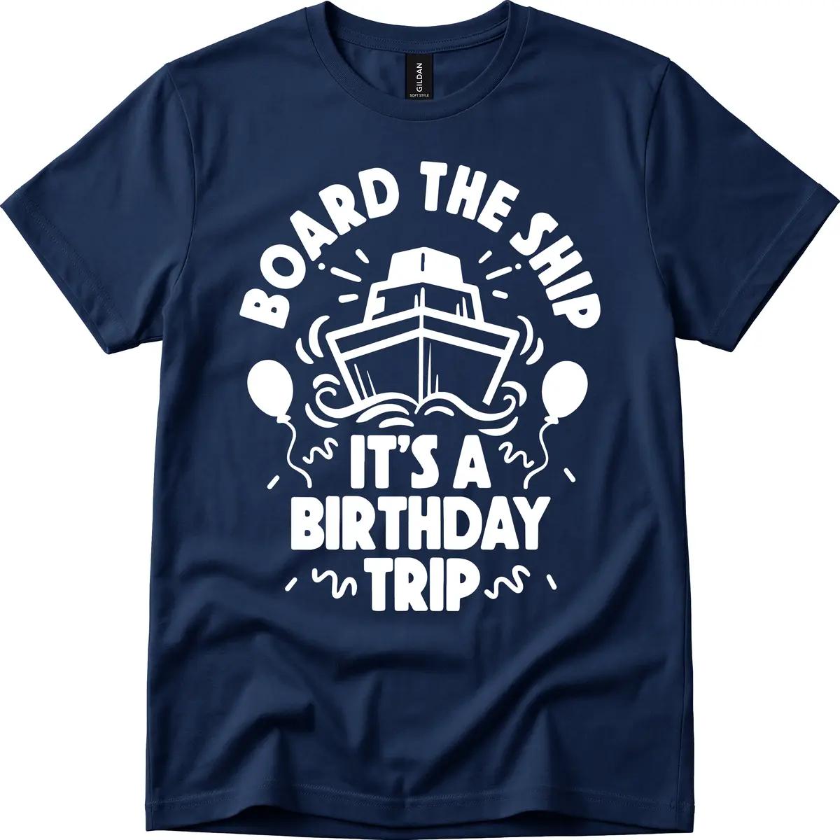 Aboard The Ship Birthday Trip T-Shirt in Navy