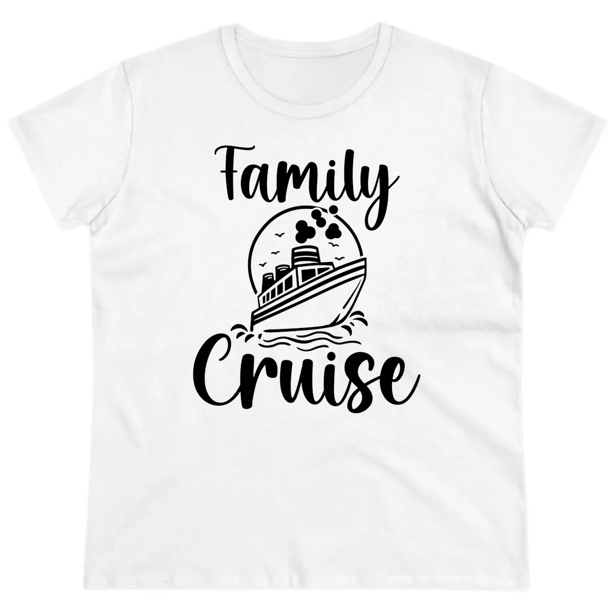 Family Cruise Adventure Ship Ladies Tee in White