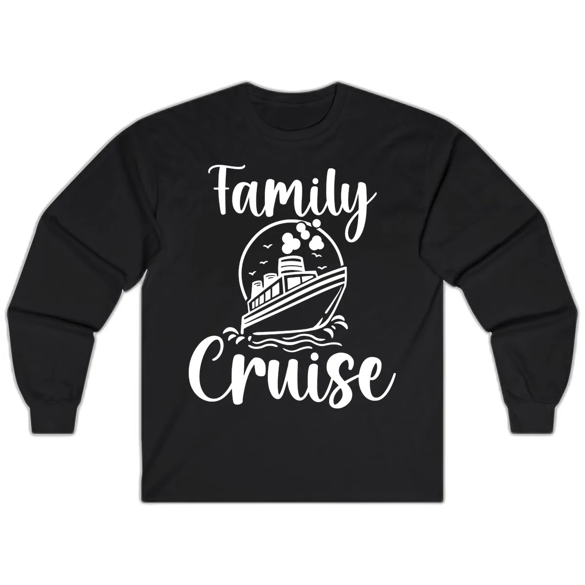 Family Cruise Adventure Ship Long Sleeve in Black