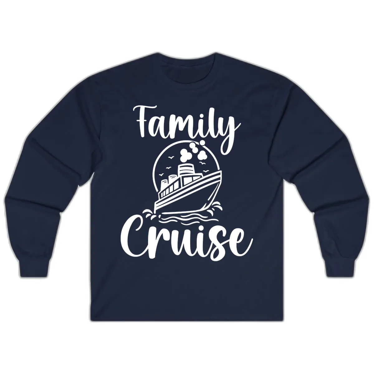 Family Cruise Adventure Ship Long Sleeve in Navy