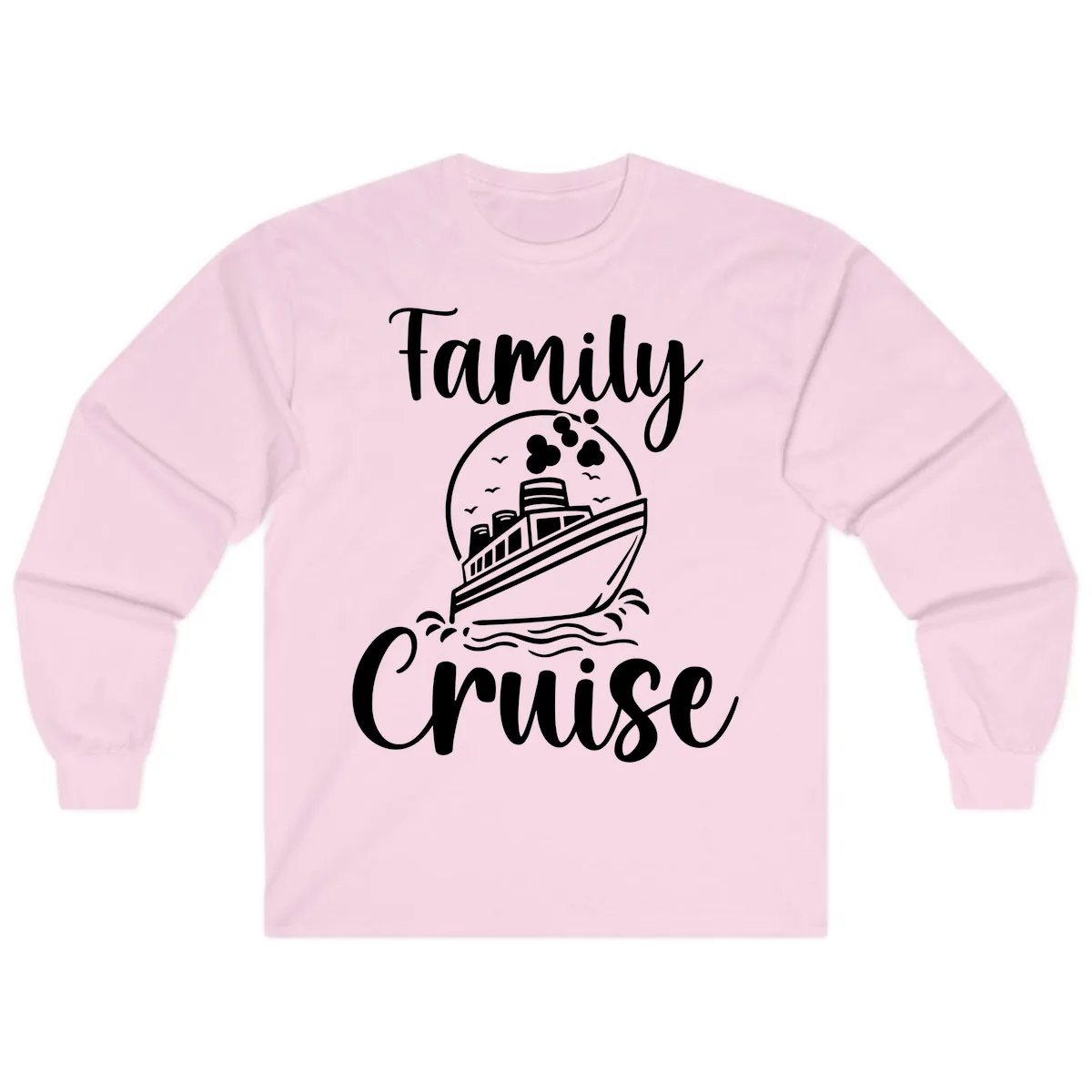 Family Cruise Adventure Ship Long Sleeve in Light Pink