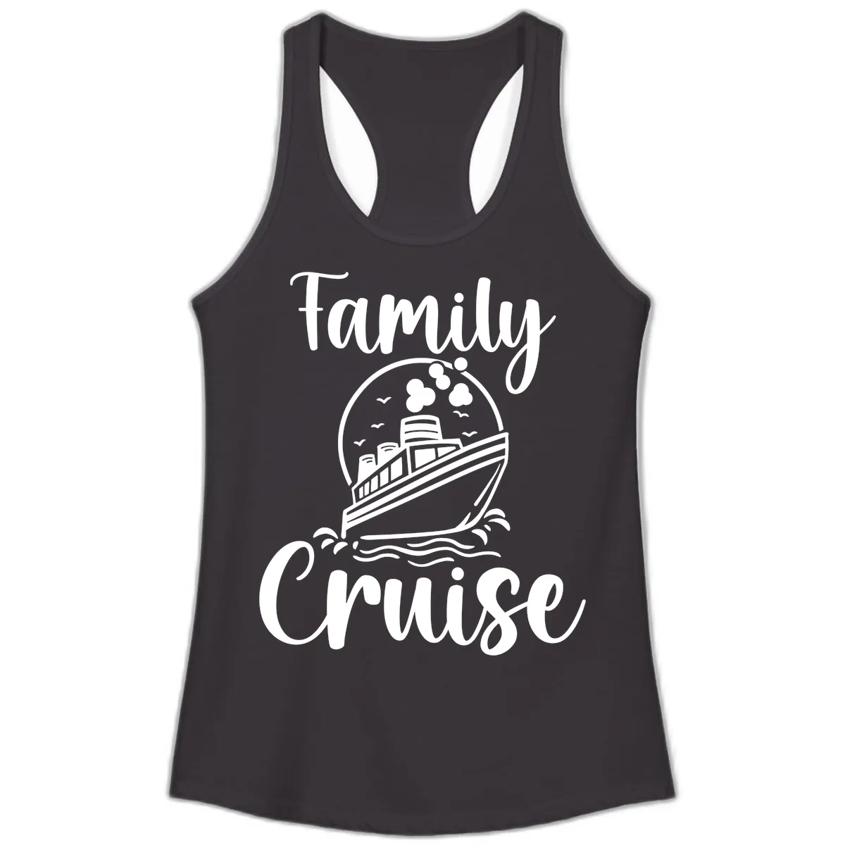 Family Cruise Adventure Ship Ladies Tank in Black