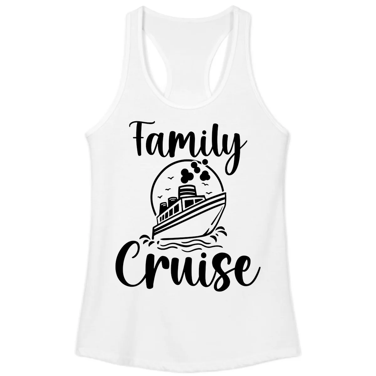 Family Cruise Adventure Ship Ladies Tank in White