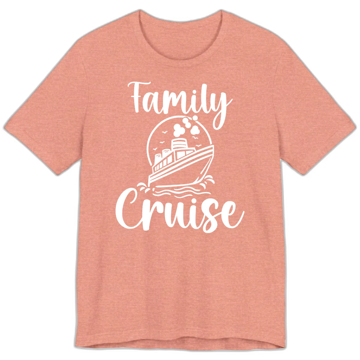Family Cruise Adventure Ship Premium T-Shirt in Heather Sunset