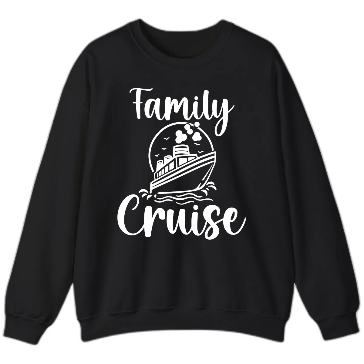 Family Cruise Adventure Ship Sweatshirt in Black
