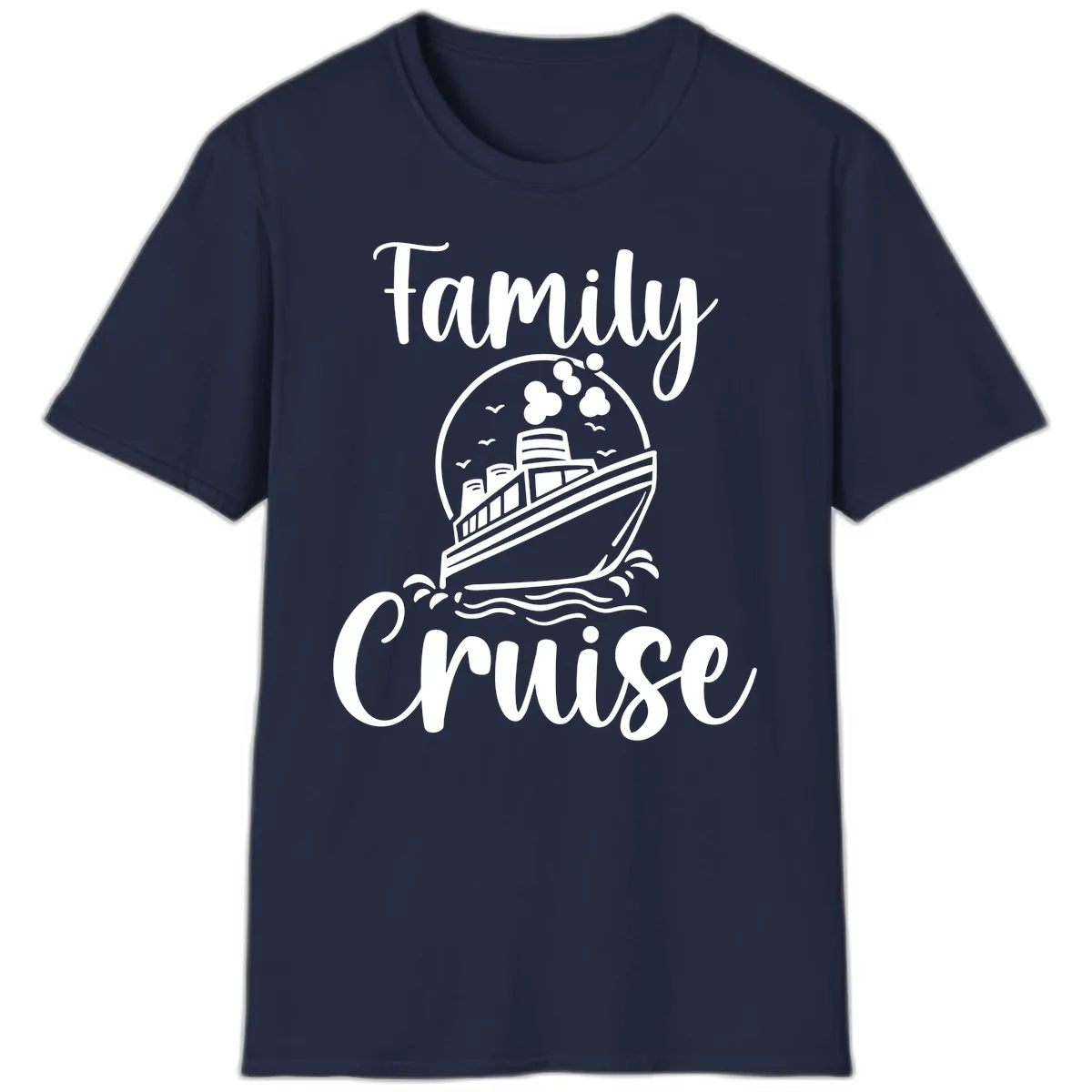 Family Cruise Adventure Ship T-Shirt in Navy
