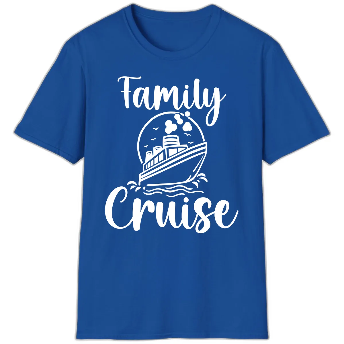 Family Cruise Adventure Ship T-Shirt in Royal