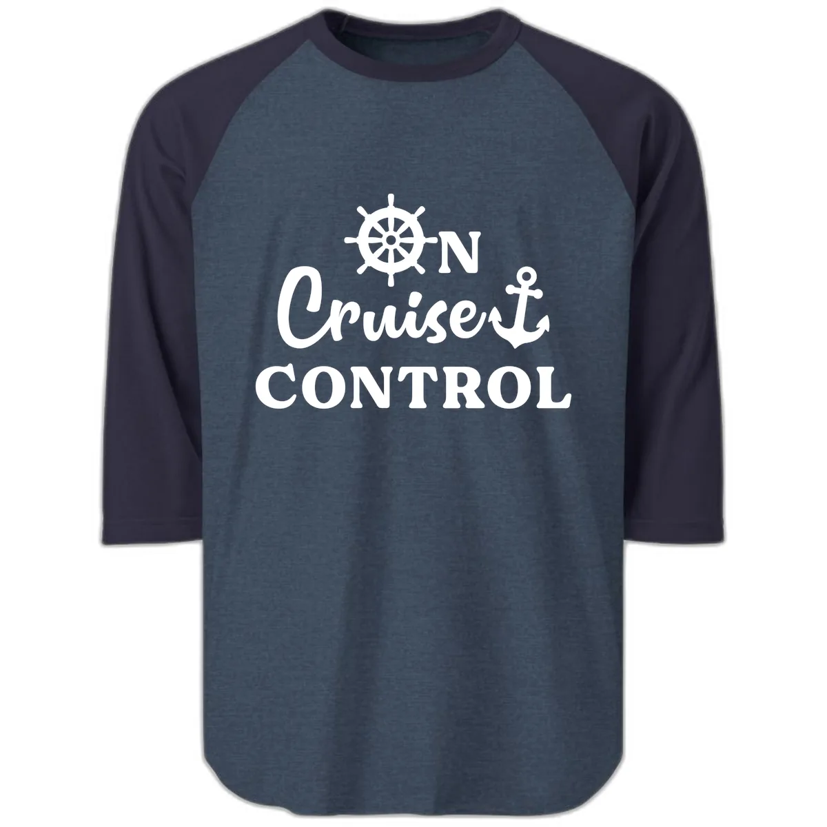 On Cruiset Control Raglan 3/4 in Heather Denim Navy