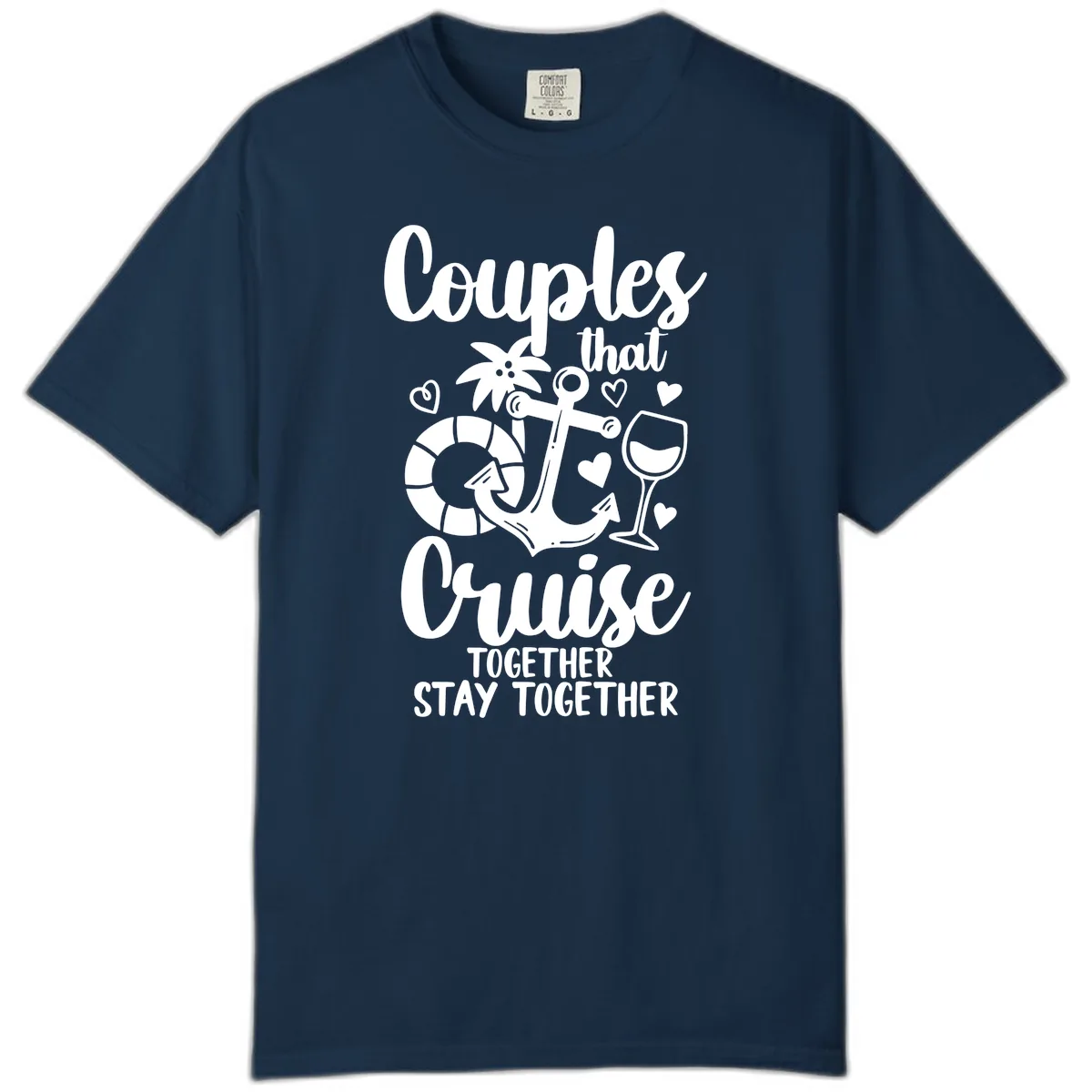Couples That Cruise Together Comfort Color in True Navy