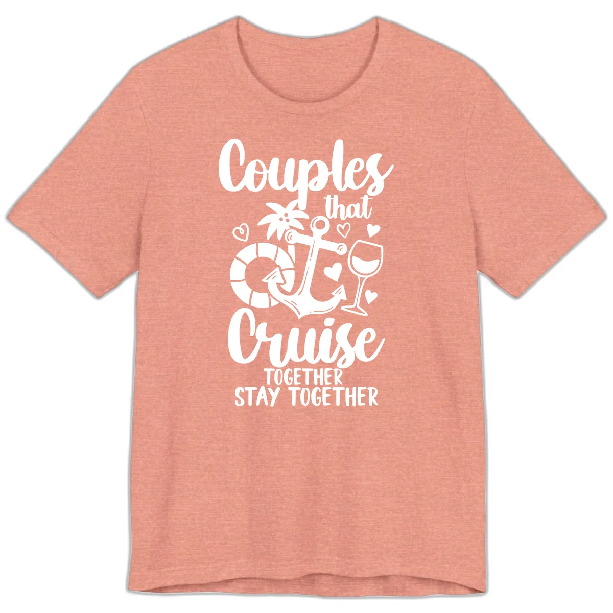 Couples That Cruise Together Premium T-Shirt in Heather Sunset