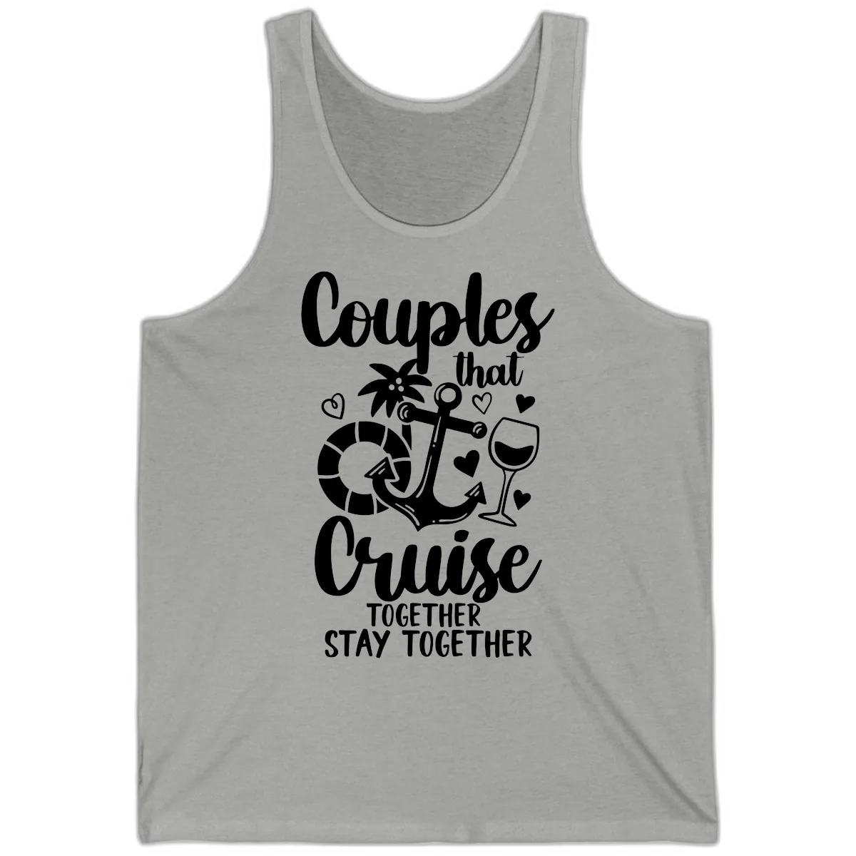 Couples That Cruise Together Tank in Athletic Heather