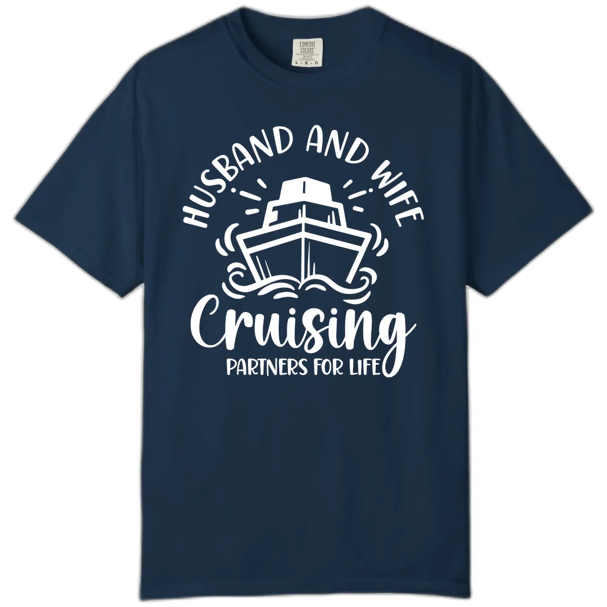 Husband And Wife Cruising Partners Comfort Color in True Navy